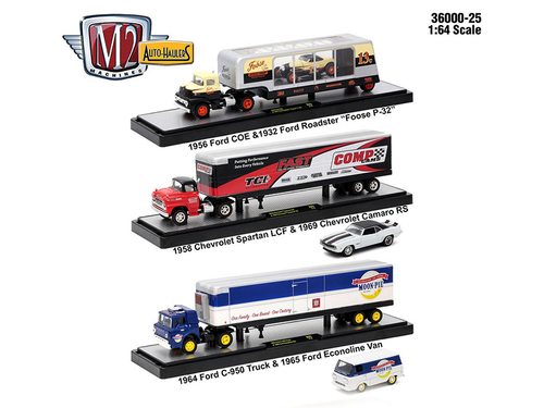 Auto Haulers Release 25, 3 Trucks Set 1/64 Diecast Models by M2