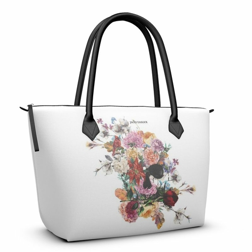 Jacki Easlick Floral Skull Nylon Tote