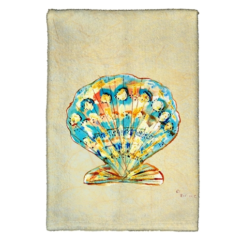 Betsy Drake KT304 Teal Scallop Shell Kitchen Towel