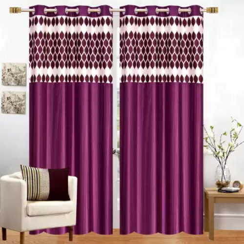 214 cm (7 ft) Polyester Room Darkening Door Curtain (Pack Of 2) 