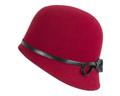 Red felt bucket hat