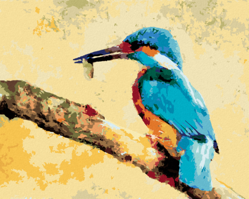 Paint by Numbers - KINGFISHER WITH ITS FOOD