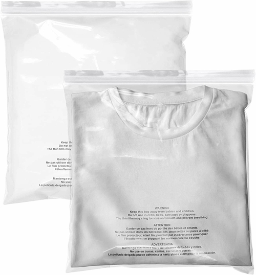 Pack of 100 Clear Zipper Bags with Recycle Logo 4 x 6. Polyethylene