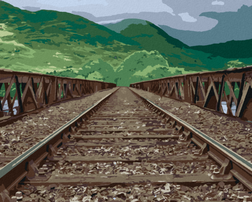 Paint by Numbers - RAILWAYS OVER THE BRIDGE