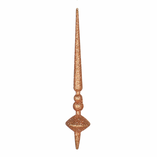 Vickerman M183358G 12 in. Rose Gold Glitter Cupola Finial Ornament  3 