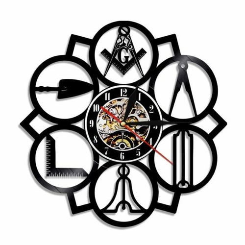 MASON LOGO DESIGN VINYL RECORD WALL CLOCK