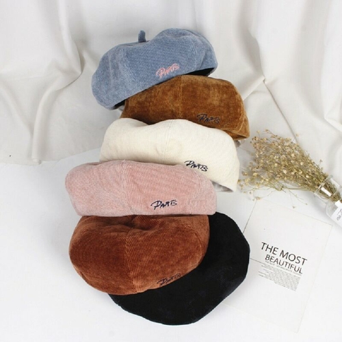 2019 Fashion Baby Kids Corduroy Beanie Beret