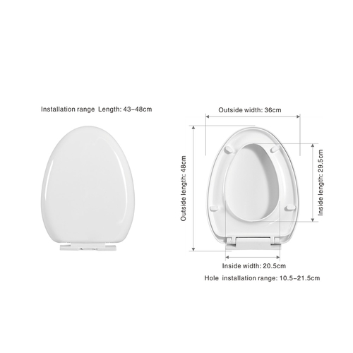 Elongated Toilet Seat Brand Quiet Close Adjustable