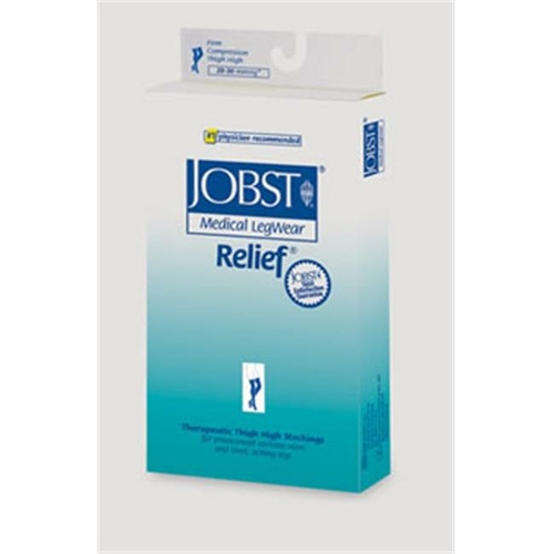Jobst 114201 Relief 20-30 mmHg Open Toe Thigh Highs with Silicone Top 