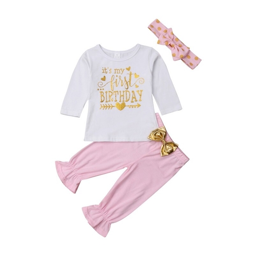 Cute Infant Cotton Clothes Baby Girl 1st Birthday