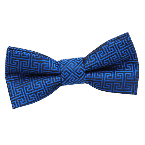 Greek Key Pre-Tied Bow Tie - Boys - Royal Blue