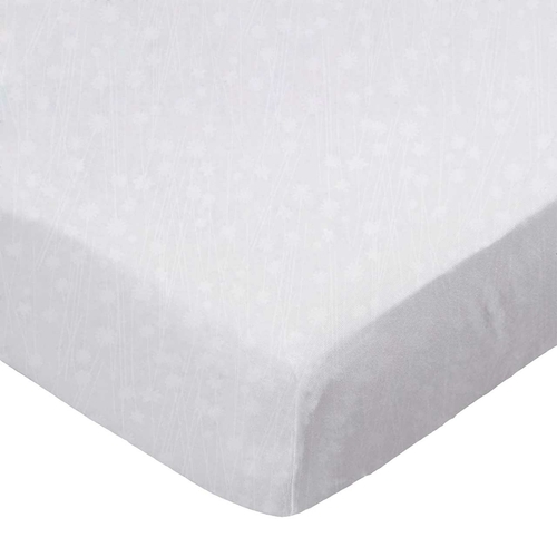 SheetWorld Fitted Cradle Sheet - 100% Cotton Woven - White On White