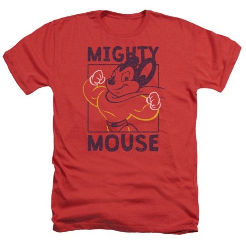 Trevco Mighy Mouse-Break The Box - Adult Heather Tee - Red- Extra Larg
