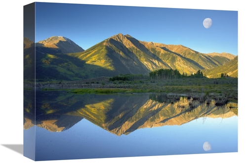 Global Gallery GCS-396239-1216-142 12 x 16 in. Moon & Twin Peaks Refle