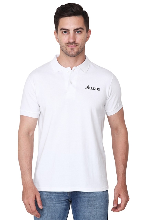 Men Polo Collar T-shirt (ColorWhite) (Size M)