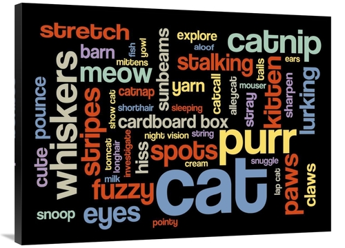 Global Gallery GCS-388305-3040-142 30 x 40 in. Cat Words 1 Art Print -