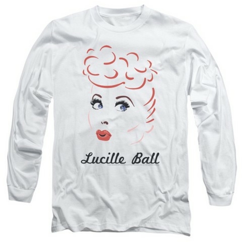 Trevco Lucille Ball-Drawing Long Sleeve Adult 18-1 Tee, White - 2X