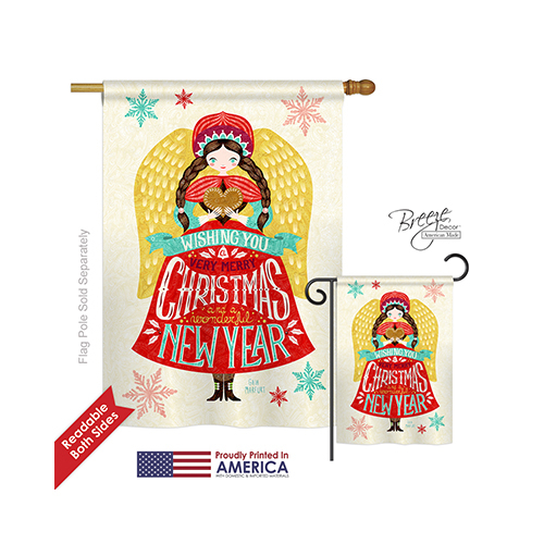 Breeze Decor 14120 Christmas Christmas Girl 2-Sided Vertical Impressio