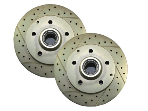 AirBagIt MUS-ROTORS Mustang-II Duece Brake Rotors Drilled & Slotted Pa