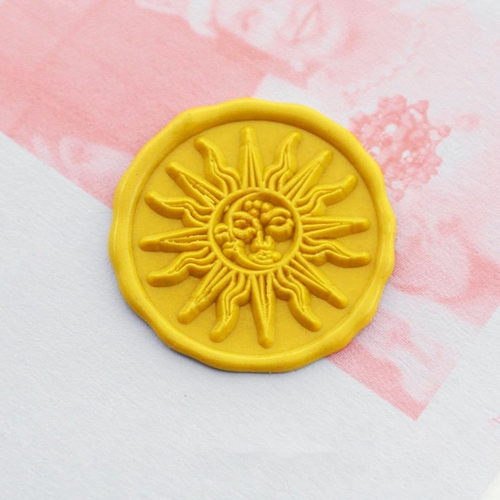 Sun & Moon with Human Faces Metal Stamp / Wedding Wax Seal Stamp
