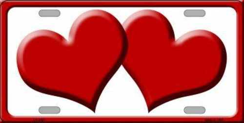 Smart Blonde LP-2461 Solid Red Centered Hearts With White Background N