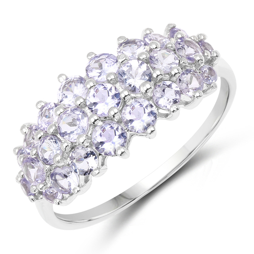 1.72 Carat Genuine Tanzanite .925 Sterling Silver Ring