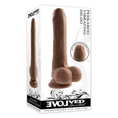 Evolved Peek A Boo Rechargeable Vibrating 8 in. Silicone Uncircumcised