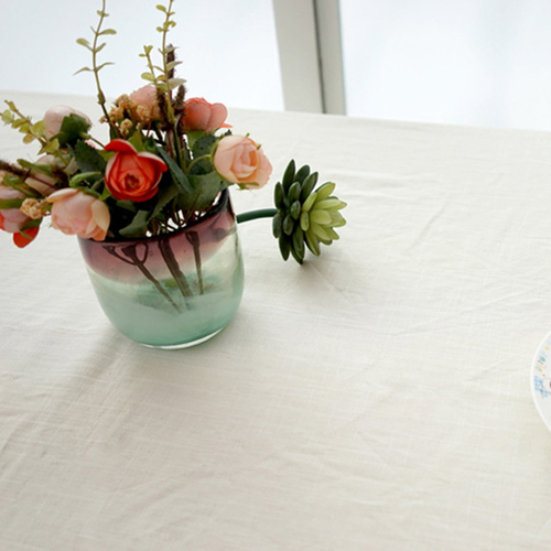 White Decorative Table Cloth Cotton Linen