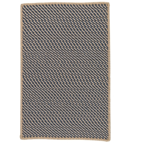 Colonial Mills Rug IM53R036X060S 3 x 5 ft. Point Prim Braided Rug  Blu