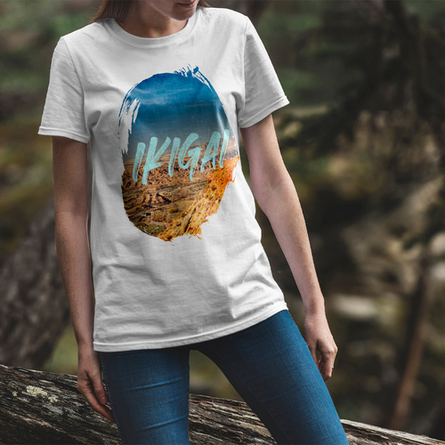 GOTS Organic Cotton T-Shirt – “Ikigai” Desert Landscape Design