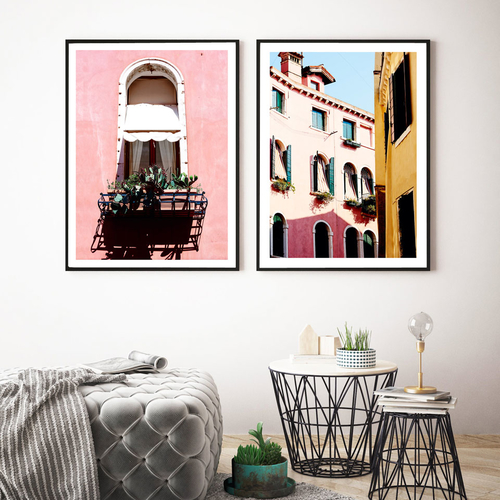 Pink Apartments Landscape Posters and