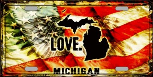 Smart Blonde LP-8608 6 x 12 in. Michigan Love Novelty Metal License Pl