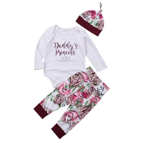 Newborn Infant Baby Girls Flower Romper Pants