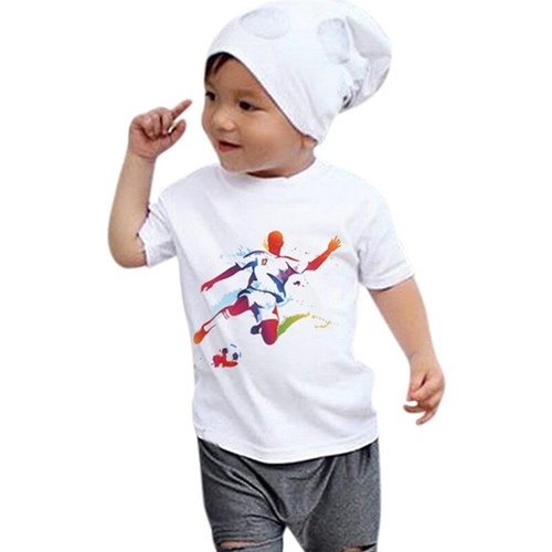 Children White T-shirt Summer Clothes Kid Baby