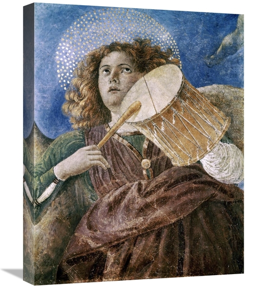 Global Gallery GCS-277564-22-142 22 in. Music Making Angel with Drum A