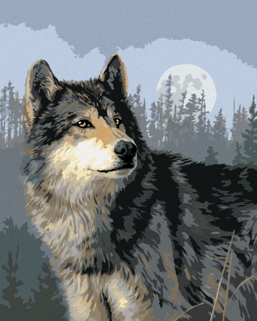 Zuty - Paint by Numbers â€“ WOLF, FOREST AND THE FULL MOON (JAMES