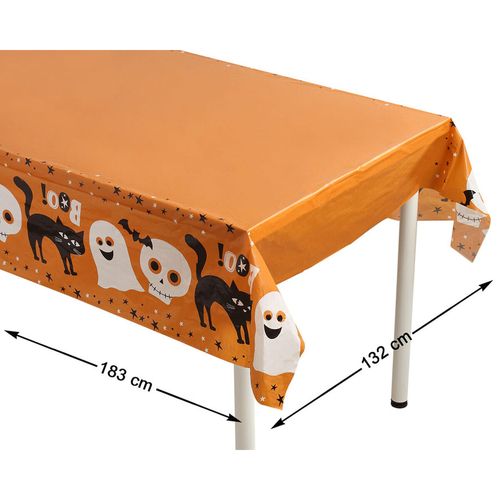 Tablecloth BOO! Orange Halloween Multicolour 183 x 132 cm