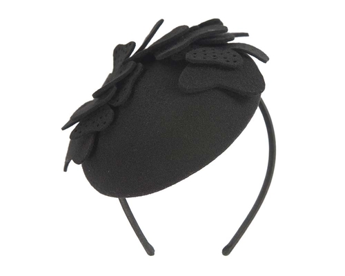 Black winter pillbox  felt fascinator