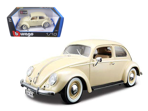 1955 Volkswagen Beetle Kafer Beige 1/18 Diecast Model Car by Bburago