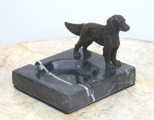 Metropolitan Galleries SRB25149 Ashtray Standing Dog Bronze