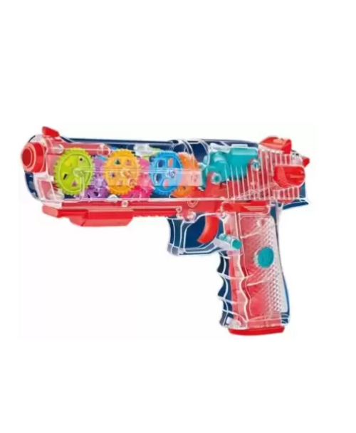Transparent Musical Toy Gun for Kids with Laser Light and Flashing
