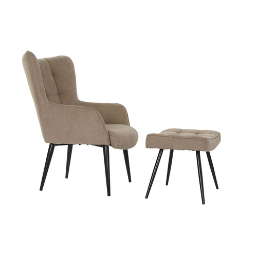 Armchair DKD Home Decor Black Beige Metal Polyester (69 x 77 x 91 cm)