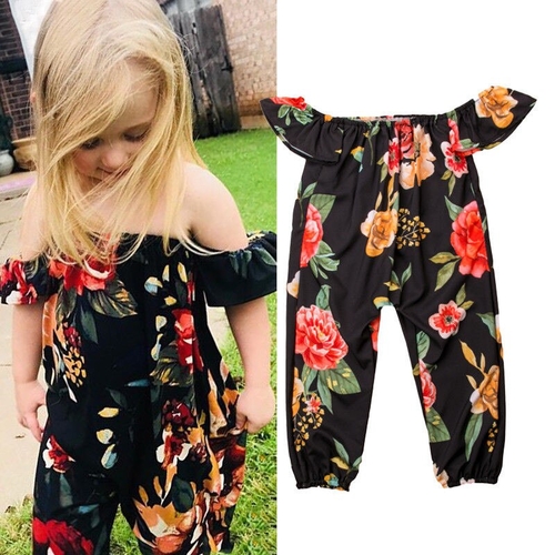 Lovely Kids Baby Girls Summer Floral Rompers Off