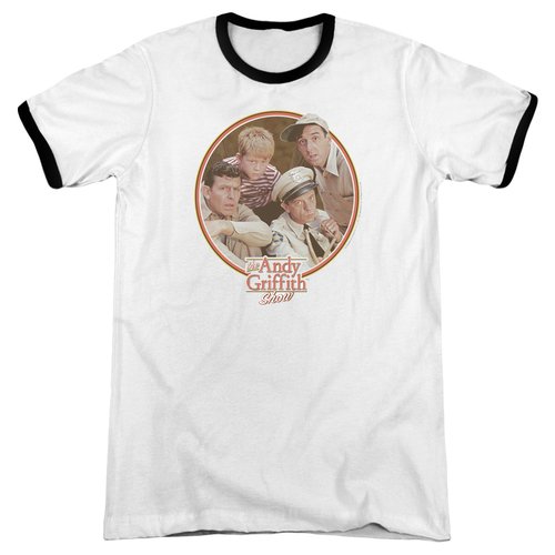 Trevco CBS951B-AR-5 Andy Griffith & Boys Club Adult Ringer Cotton T-Sh