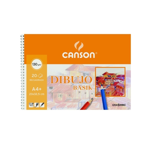 Drawing Pad Canson Basik Smooth Micro perforated With inset 130 g 20