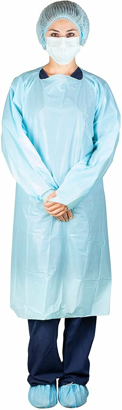 Disposable Blue Robes. Pack of 15 Adult Clothing Regular. CPE 0.04 mm