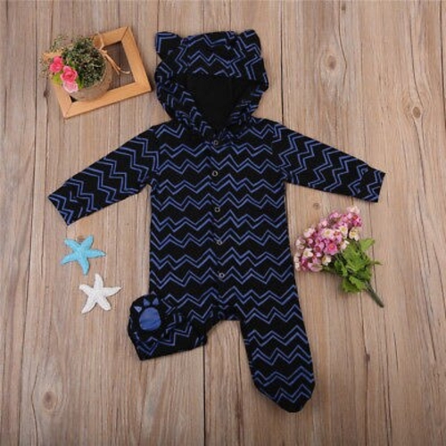 Cute Infant Baby Boys 3D Ears Long Sleeve Hooded
