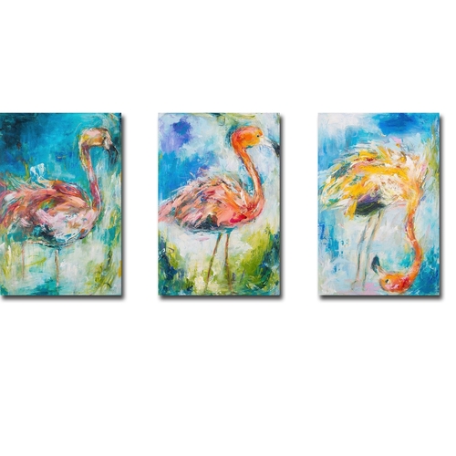 Artistic Home Gallery 1624694IG Pretty in Pink 1, 2 & 3 by Hilma K