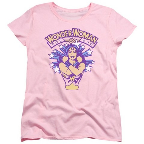 Trevco Dc-Star Crossed - Short Sleeve Womens Tee - Pink- 2X