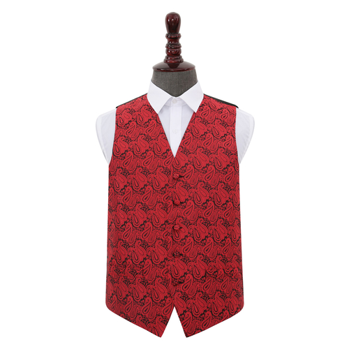 Paisley Waistcoat - Black & Red, 40'